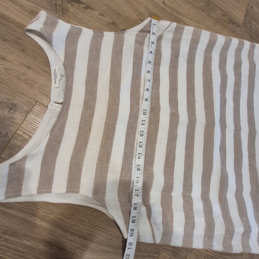 Beachlunchlounge Striped Shift Dress Womens XL Linen Blend Lined - Picture 5 of 9